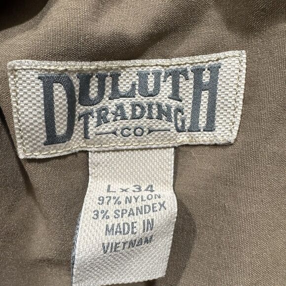 Duluth Trading Dry on the Fly Carpenter Pant Men LARGE x34 Tan Outdoor Stretch - Picture 8 of 8